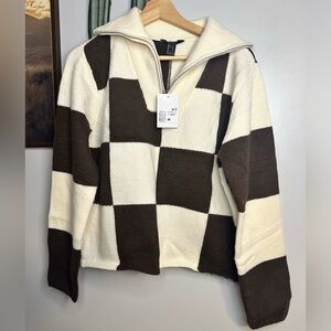 Checkered Pattern Sweater